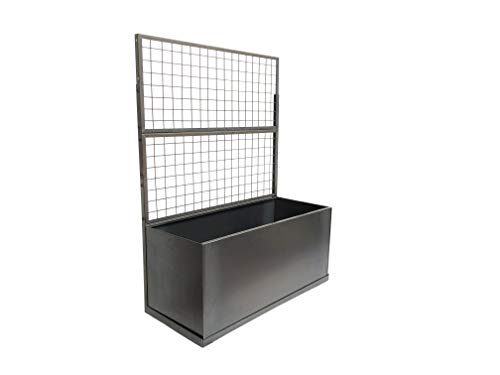 Trellis Corten Trough Planter (with Casters)