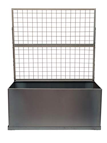 Trellis Corten Trough Planter (with Casters)