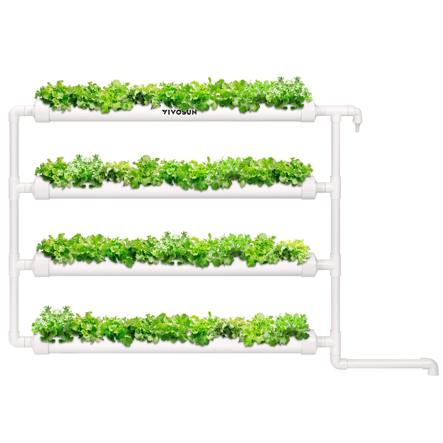 VIVOSUN Hydroponics Growing System 108 Plant Sites, 3 Layers 12 Food-Grade PVC-U Pipes Gardening System Grow Kit with Water Pump Timer, Nest Basket and Sponge for Leafy Vegetables