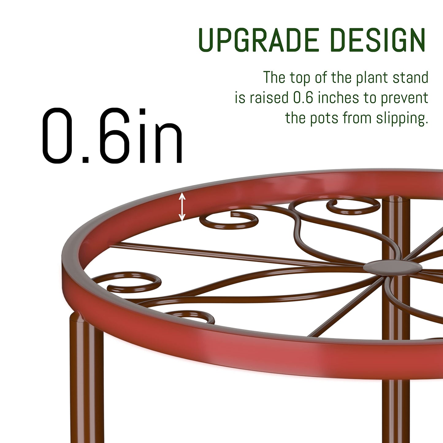 5-Pack Decent Metal Plant Stands, Heavy Duty Flower Pot Stands for Multiple Plant, Anti-Rust Iron Plant Pot Shelf, Decoration Racks for Home Indoor and Outdoor (5 Pack Black)
