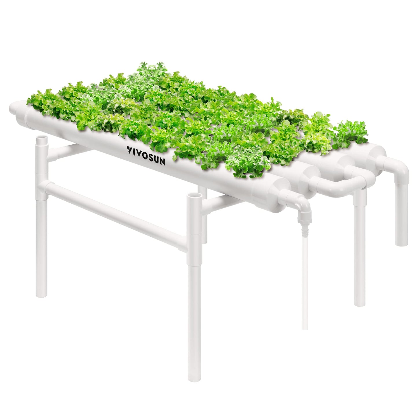 VIVOSUN Hydroponics Growing System 108 Plant Sites, 3 Layers 12 Food-Grade PVC-U Pipes Gardening System Grow Kit with Water Pump Timer, Nest Basket and Sponge for Leafy Vegetables