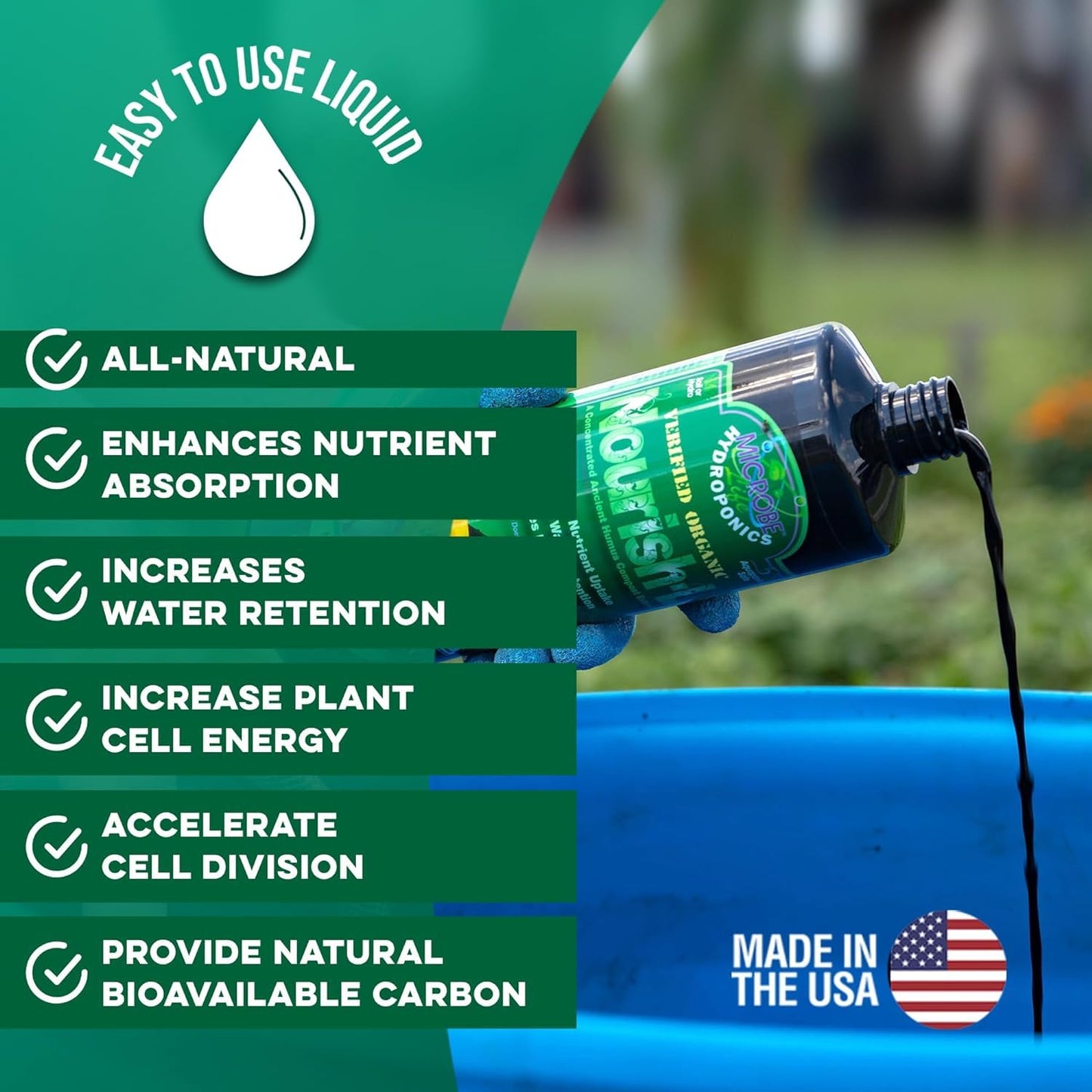 Microbe Life Hydroponics Premium Photosynthesis Plus to Grow Fruits, Vegetables, and Herbs, The Best Professional Big Bud Grow, Use with Any Feeding Systems Including Hydroponics or Soil, 1 Gallon