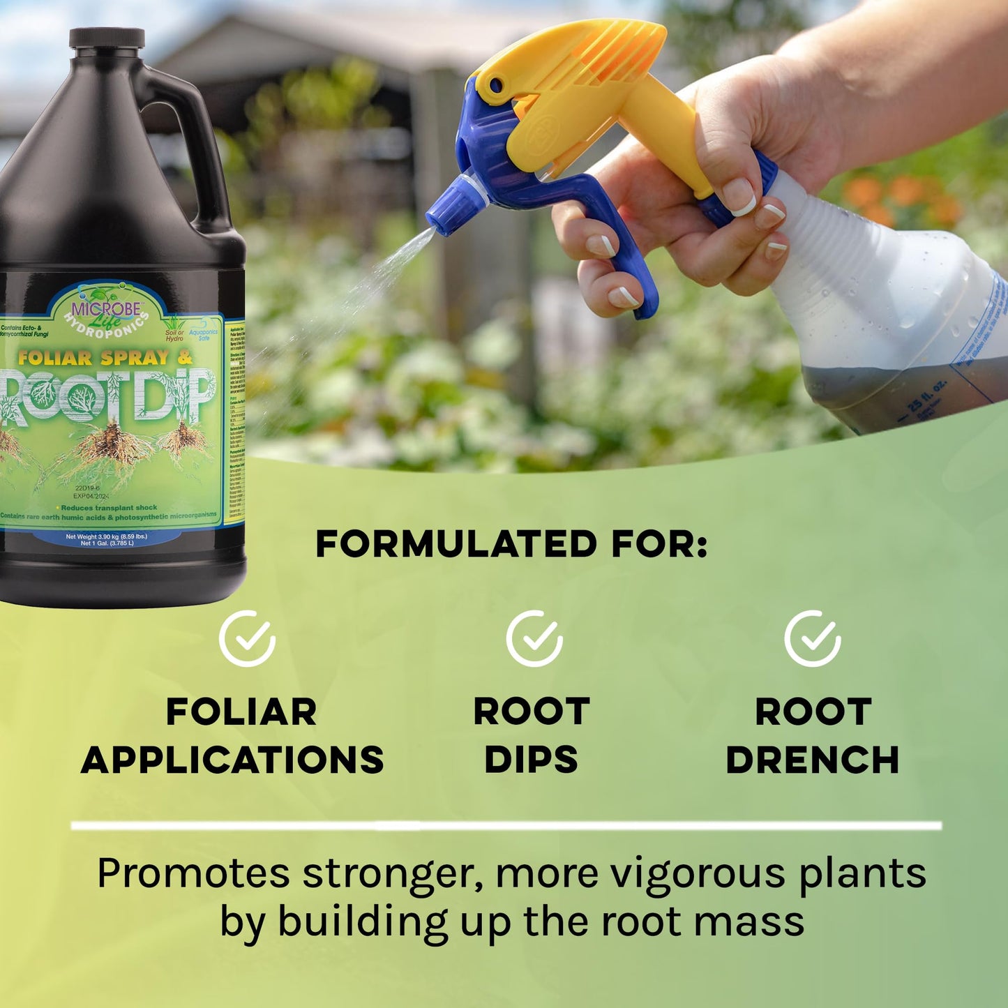 Microbe Life Hydroponics Premium Foliar Spray & Root Dip for Fruits & Vegetables, Use with Any Feeding Systems Including Hydroponics or Soil, for Sale in California and Missisippi, 16 Ounces