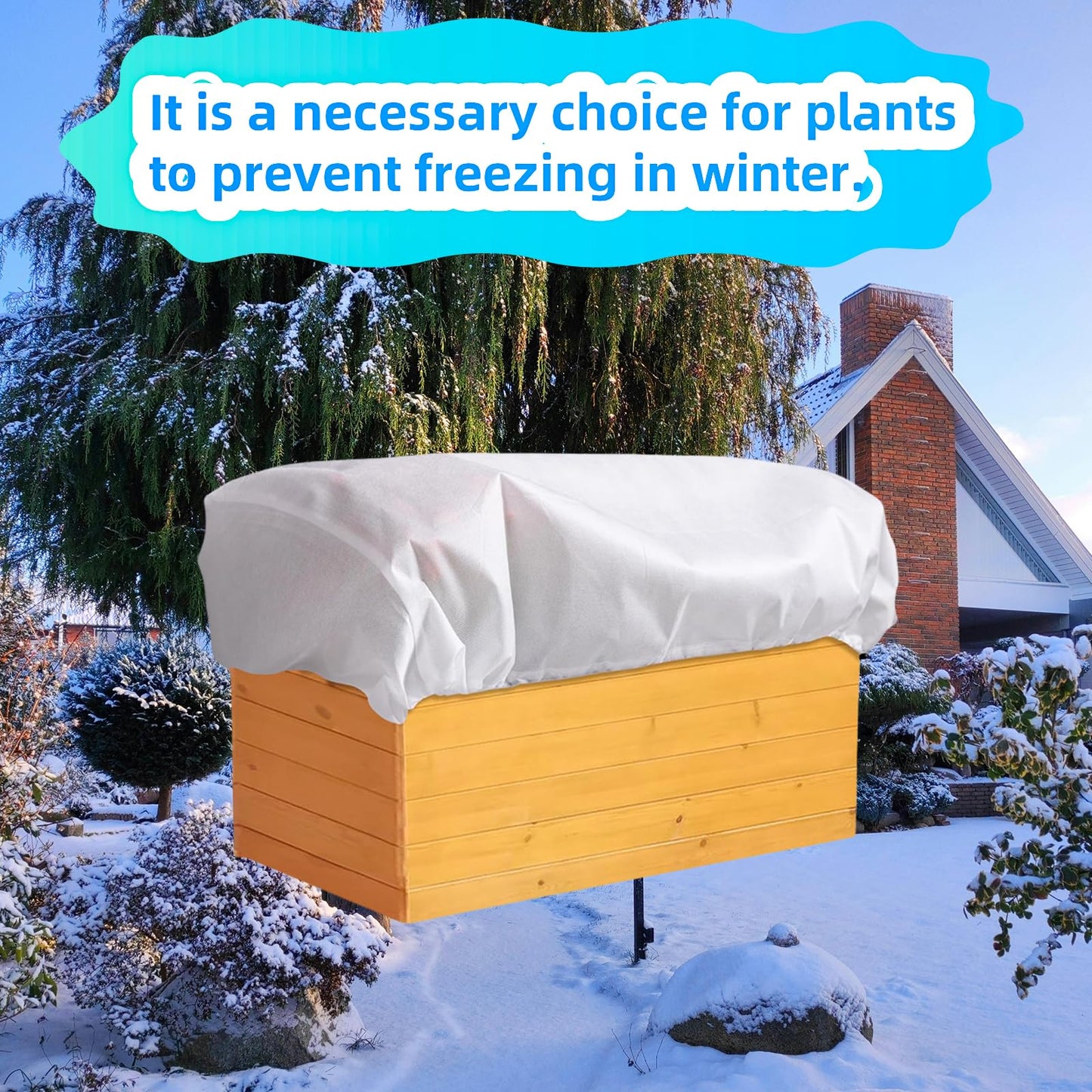 Rectangular Plant Covers Freeze, Planter Frost Cover Plant Covers Freeze Plant Frost Tree Cover Bag With Zip Drawstring Outdoor Plant Covers For Winter Garden Plant Frost Protection 39.4x15.7x17.7 in