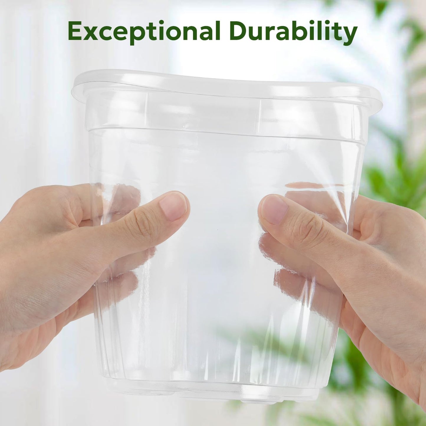 36 Packs 6.7/5/4/3.5 Inch Reinforced Clear Nursery Pots with Drainage Hole, Transparent Variety Pack Plastic Plant Pot Seedling Planter Seed Starter Flower