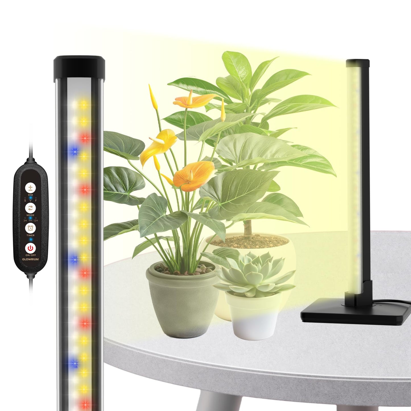 Standing Grow Light for Indoor Plants,60in Full Spectrum Vertical Plant Light,3 Light Modes,Auto-Timer,6-Level Dimmable,Suitable for Wide Area Coverage in Indoor Plants (4-Section)