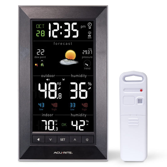 Digital Vertical Weather Forecaster with Indoor/Outdoor Temperature, Humidity, and Date and Time