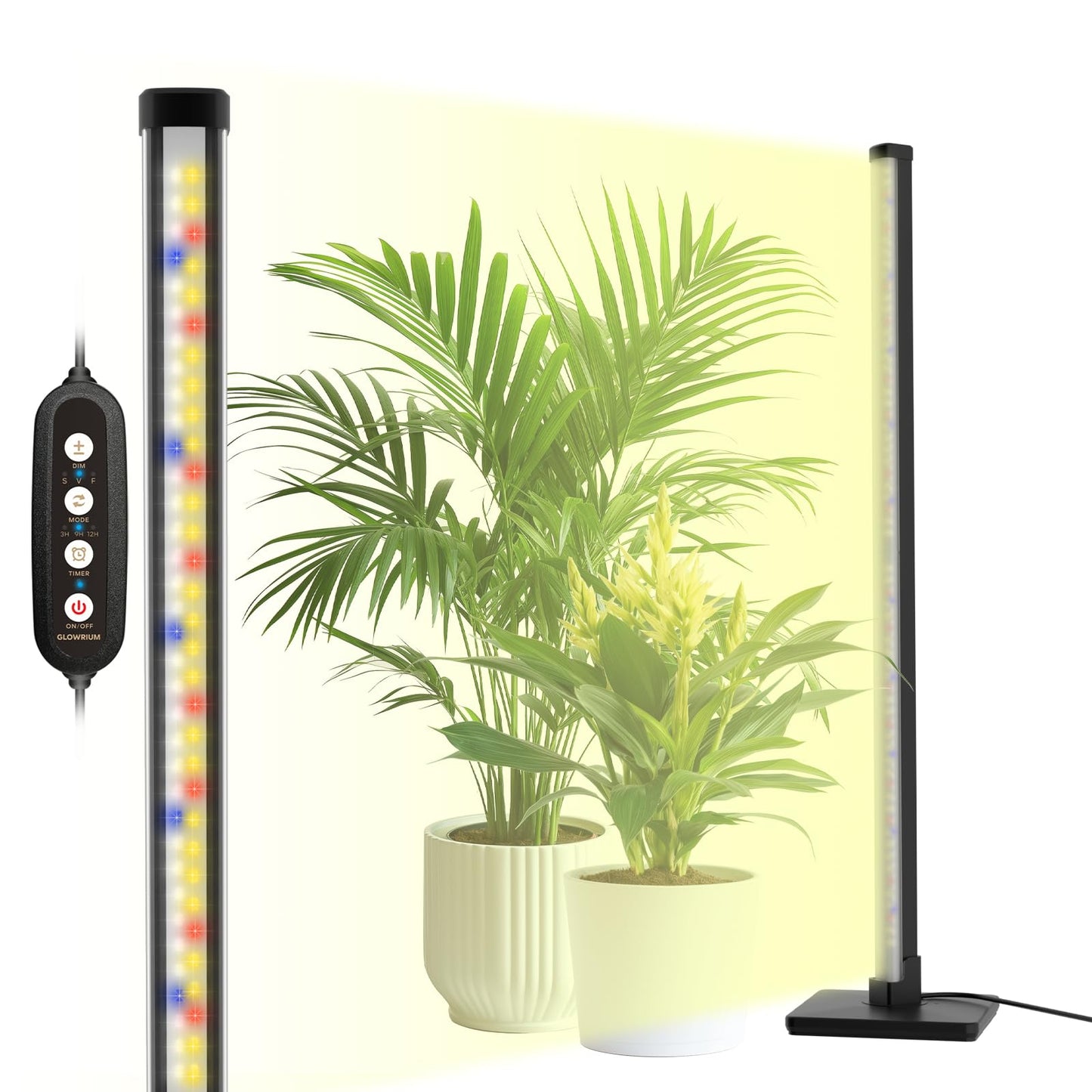 Standing Grow Light for Indoor Plants,60in Full Spectrum Vertical Plant Light,3 Light Modes,Auto-Timer,6-Level Dimmable,Suitable for Wide Area Coverage in Indoor Plants (4-Section)