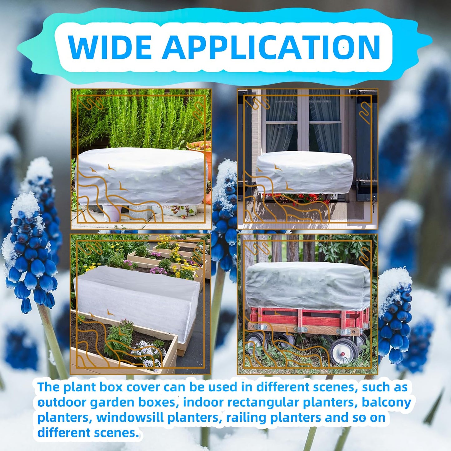 Rectangular Plant Covers Freeze, Planter Frost Cover Plant Covers Freeze Plant Frost Tree Cover Bag With Zip Drawstring Outdoor Plant Covers For Winter Garden Plant Frost Protection 39.4x15.7x17.7 in