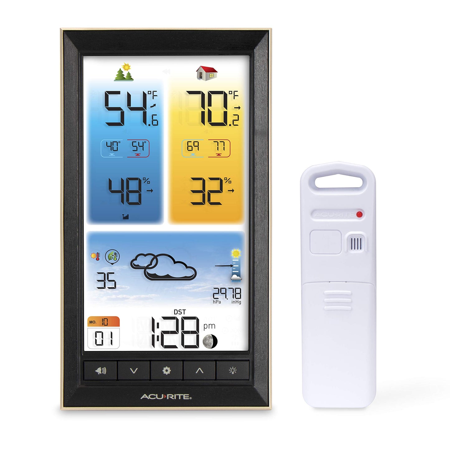 Digital Vertical Weather Forecaster with Indoor/Outdoor Temperature, Humidity, and Date and Time