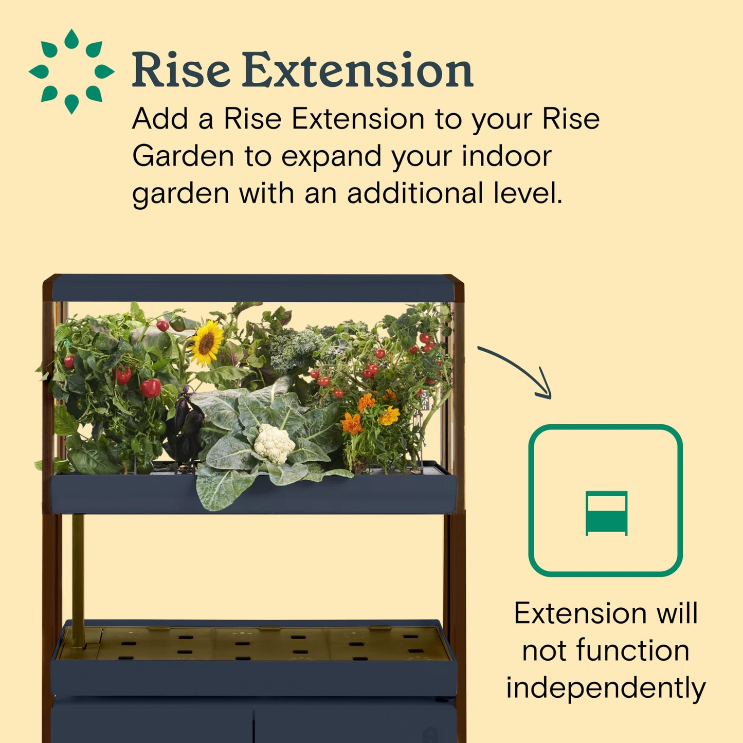 Rise Gardens The Rise Extension, Compatible with The Rise Garden Hydroponic Indoor Garden Kit, Cloud Color